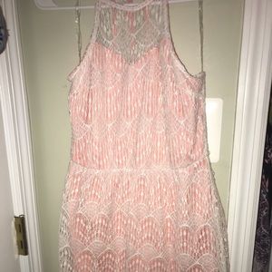 Coral/white dress
